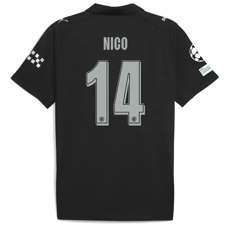 Manchester City Man City Champions League Away Jersey 2025/26 With NICO 14 Printing