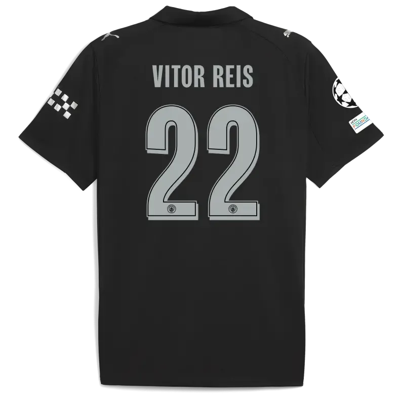 Manchester City Man City Champions League Away Jersey 2025/26 With VITOR REIS 22 Printing