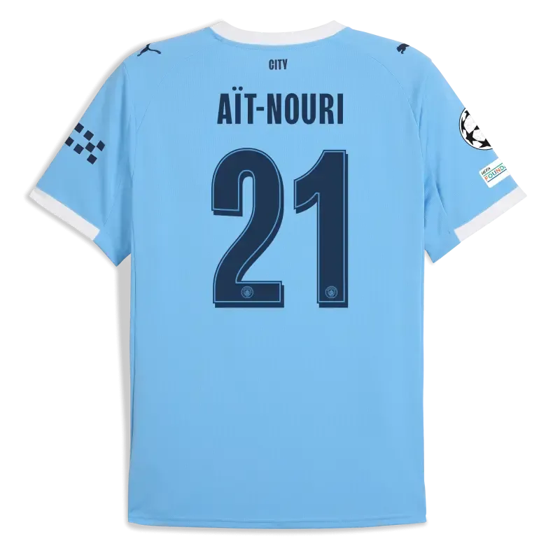 Manchester City Man City Champions League Home Jersey 2025/26 With AÏT-NOURI 21 Printing