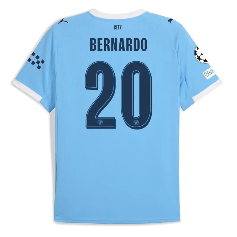 Manchester City Man City Champions League Home Jersey 2025/26 With BERNARDO 20 Printing