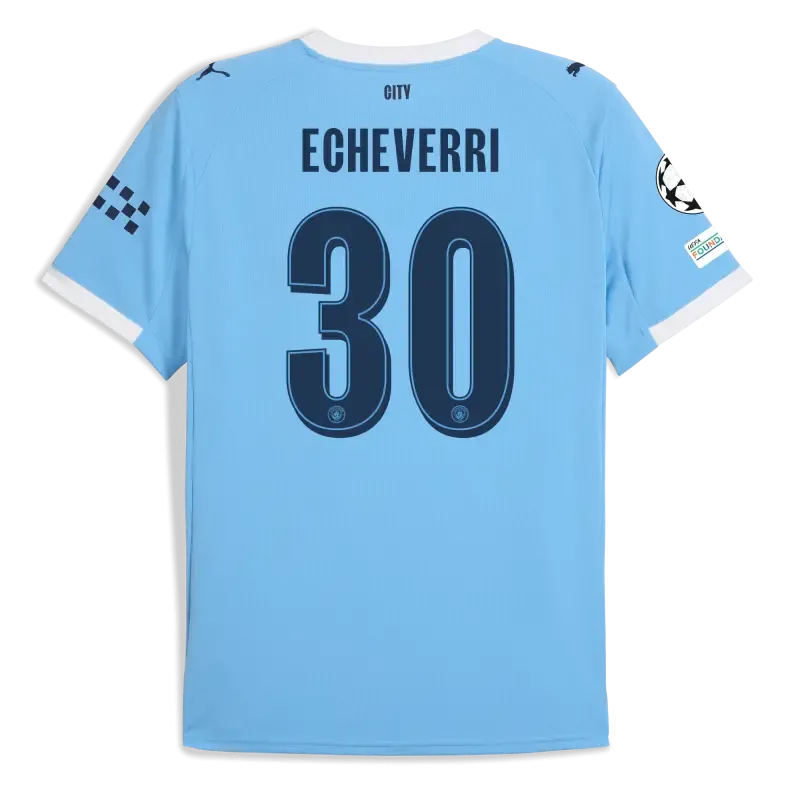Manchester City Man City Champions League Home Jersey 2025/26 With ECHEVERRI 30 Printing