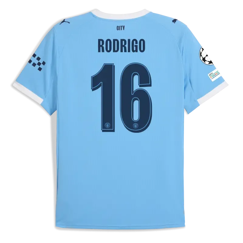 Manchester City Man City Champions League Home Jersey 2025/26 With RODRIGO 16 Printing