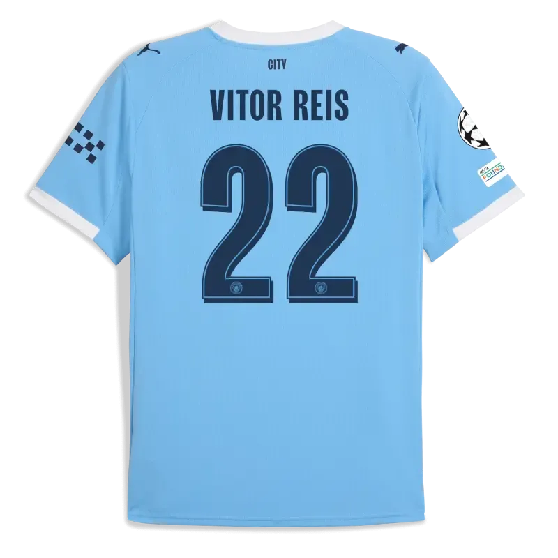 Manchester City Man City Champions League Home Jersey 2025/26 With VITOR REIS 22 Printing