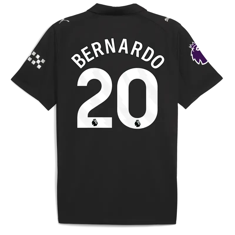 Manchester City Premier League Away Jersey 2025/26 With BERNARDO 20 Printing