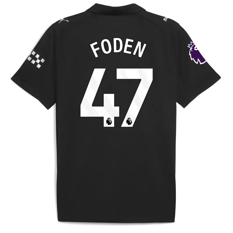 Manchester City Premier League Away Jersey 2025/26 With FODEN 47 Printing