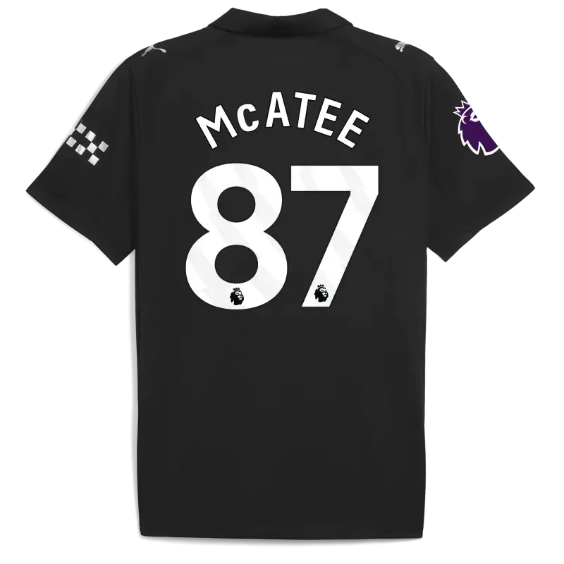 Manchester City Premier League Away Jersey 2025/26 With McATEE 87 Printing