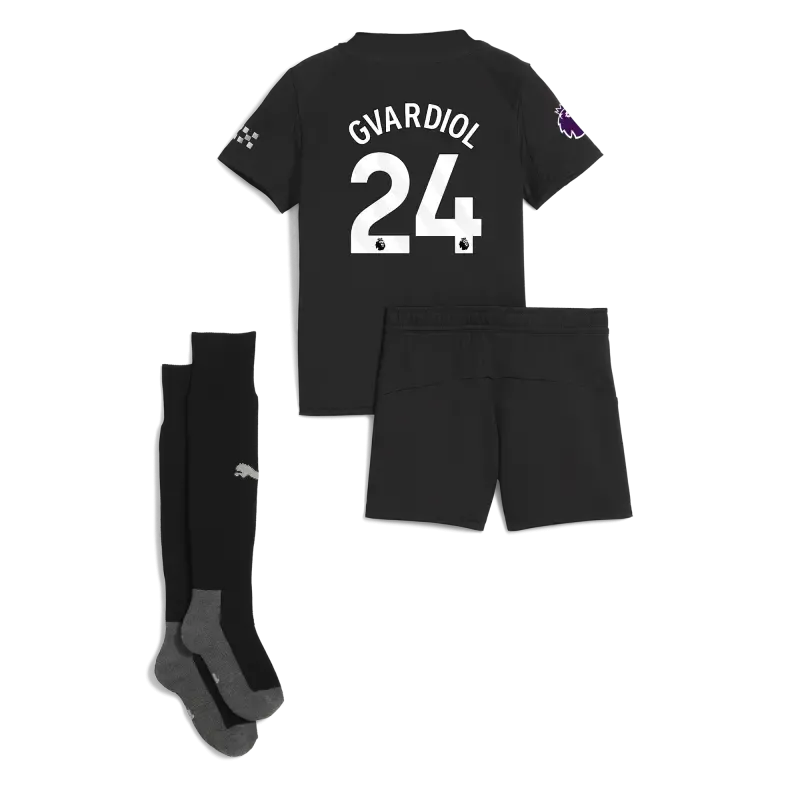 Manchester City Premier League Away Mini Kit 2025/26 With GVARDIOL 24 Printing