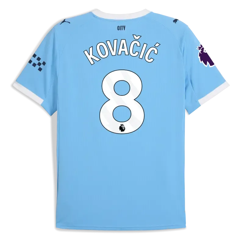 Manchester City Premier League Home Jersey 2025/26 With KOVAČIĆ 8 Printing