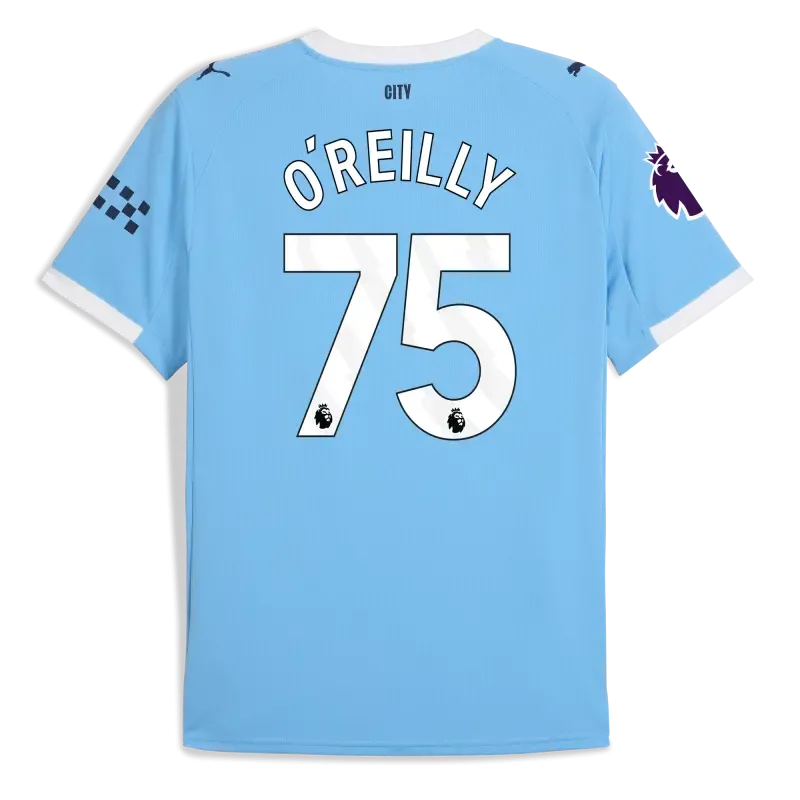 Manchester City Premier League Home Jersey 2025/26 With O'REILLY 75 Printing