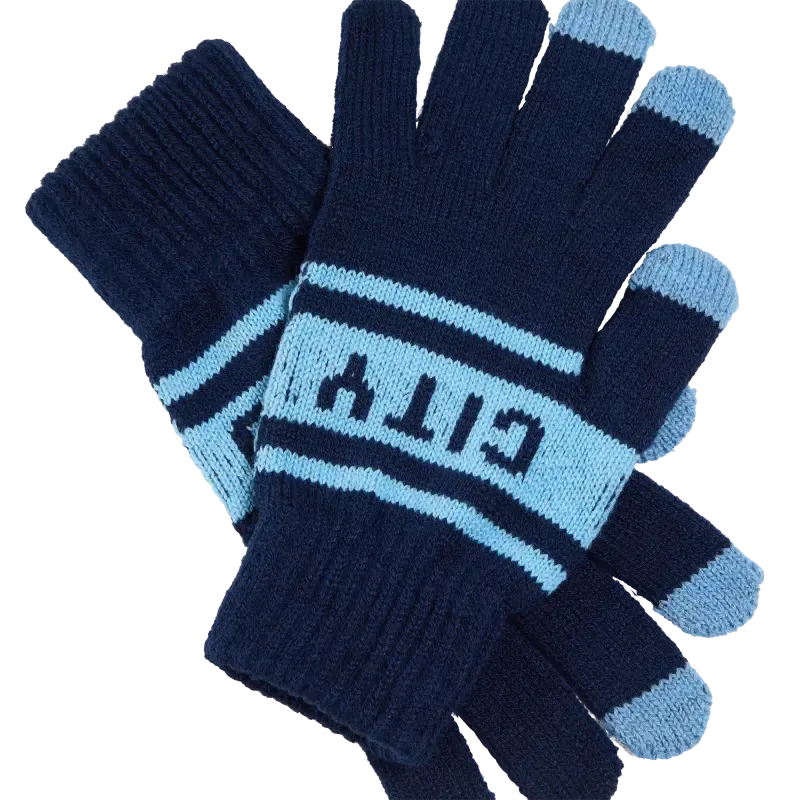 Manchester City Stripe Gloves | Manchester City Shop