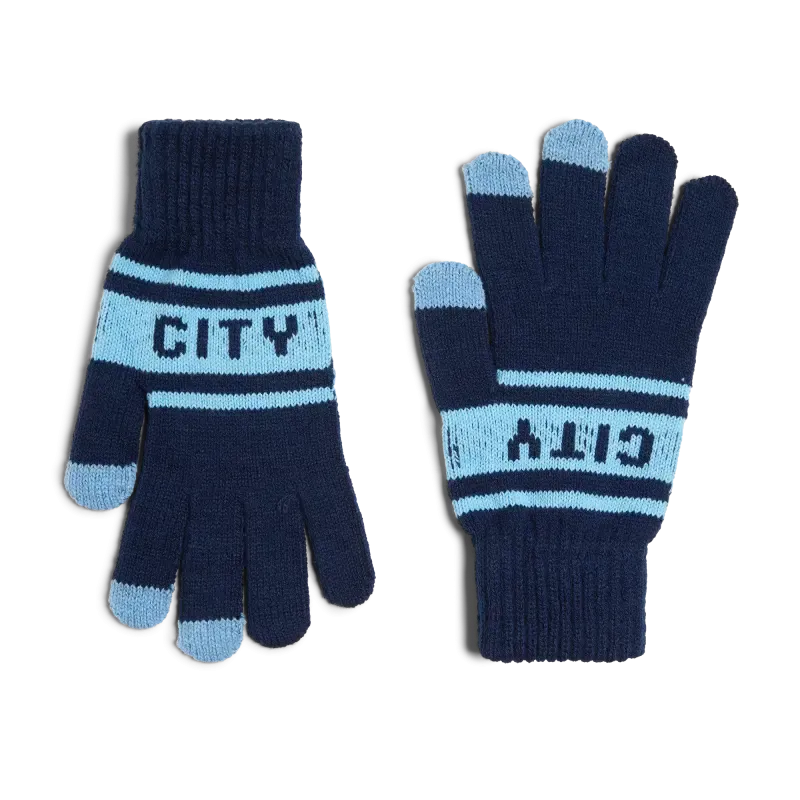 Manchester City Stripe Gloves | Manchester City Shop