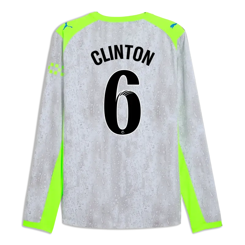 Manchester City Third Authentic Jersey 2025/26 Long Sleeve With CLINTON 6  Printing | Manchester City Shop