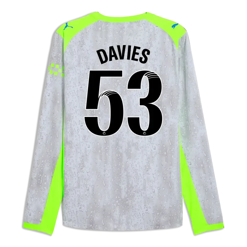 Manchester City Third Authentic Jersey 2025/26 Long Sleeve With DAVIES 53 Printing | Manchester City Shop