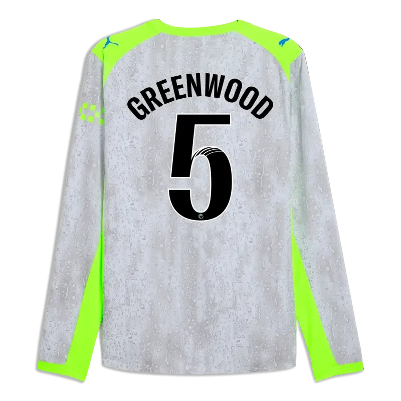 Manchester City Third Authentic Jersey 2025/26 Long Sleeve With GREENWOOD 5 Printing | Manchester City Shop