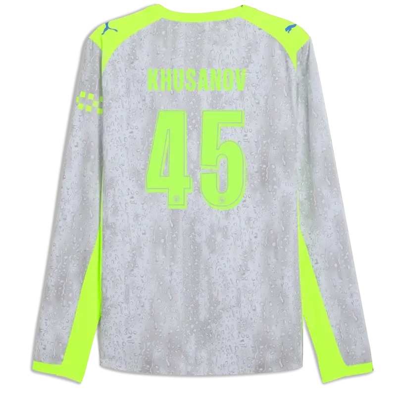Manchester City Third Authentic Jersey 2025/26 Long Sleeve With KHUSANOV 45 Printing | Manchester City Shop Manchester City Third Authentic Jersey 2025/26 Long Sleeve With KHUSANOV 45 Printing | Manchester City Shop