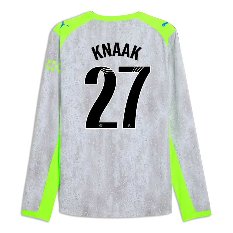 Manchester City Third Authentic Jersey 2025/26 Long Sleeve With KNAAK 27 Printing | Manchester City Shop