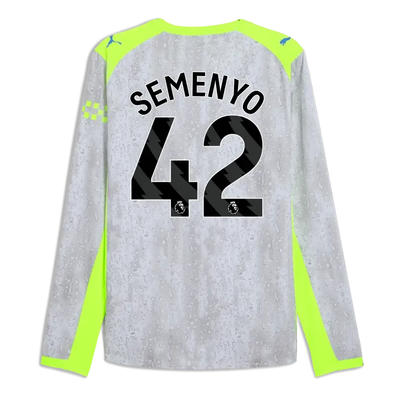 Manchester City Third Authentic Jersey 2025/26 Long Sleeve With SEMENYO 42 Printing | Manchester City Shop
