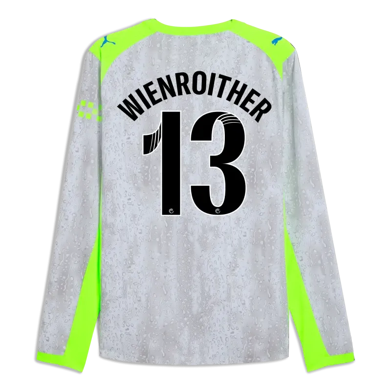 Manchester City Third Authentic Jersey 2025/26 Long Sleeve With WIENROITHER 13 Printing | Manchester City Shop