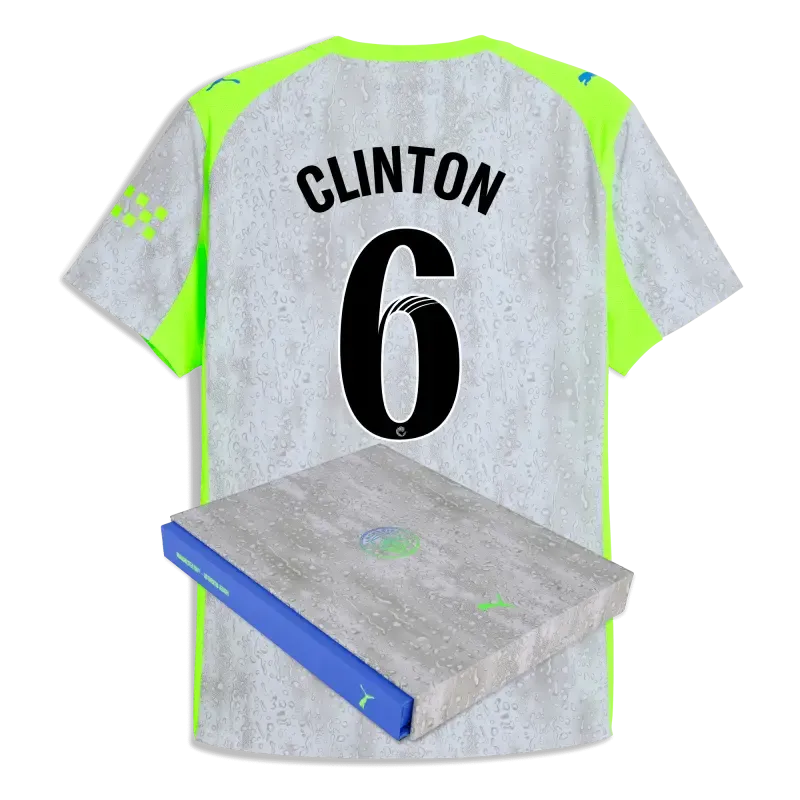 Manchester City Third Authentic Jersey 2025/26 With CLINTON 6 Printing in Gift Box | Manchester City Shop