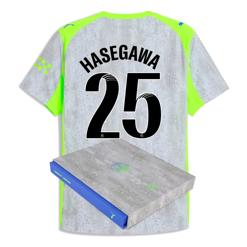 Manchester City Third Authentic Jersey 2025/26 With HASEGAWA 25 Printing in Gift Box | Manchester City Shop