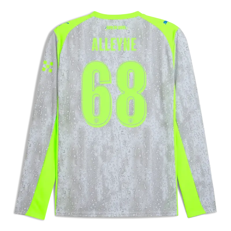 Manchester City Third Jersey 2025/26 Long Sleeve With ALLEYNE 68 Printing | Manchester City Shop