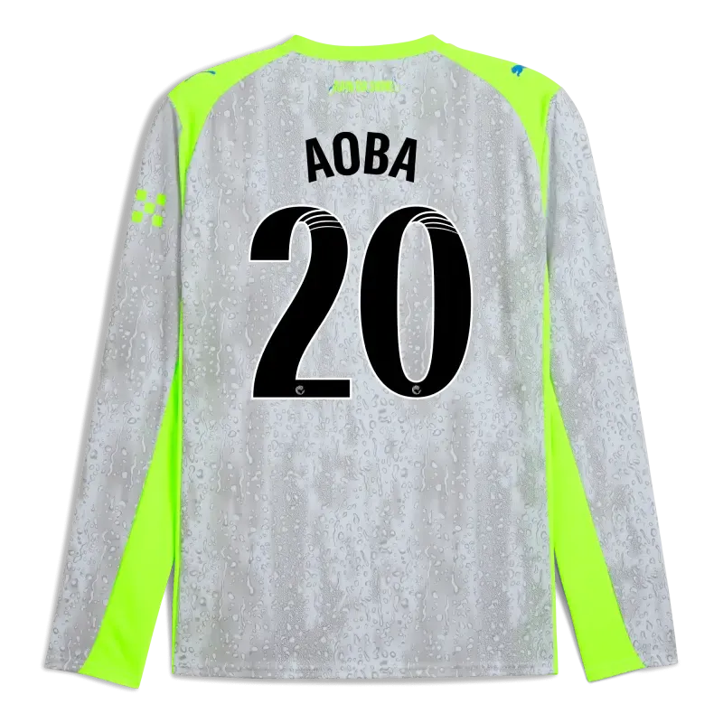 Manchester City Third Jersey 2025/26 Long Sleeve With AOBA 20 Printing | Manchester City Shop