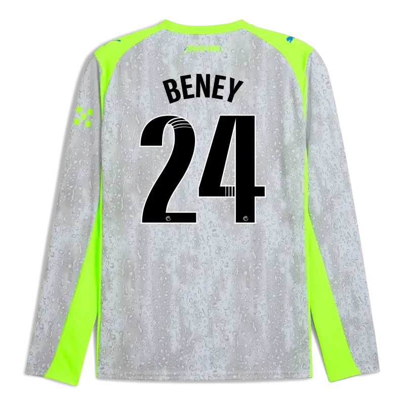 Manchester City Third Jersey 2025/26 Long Sleeve With BENEY 24 Printing | Manchester City Shop