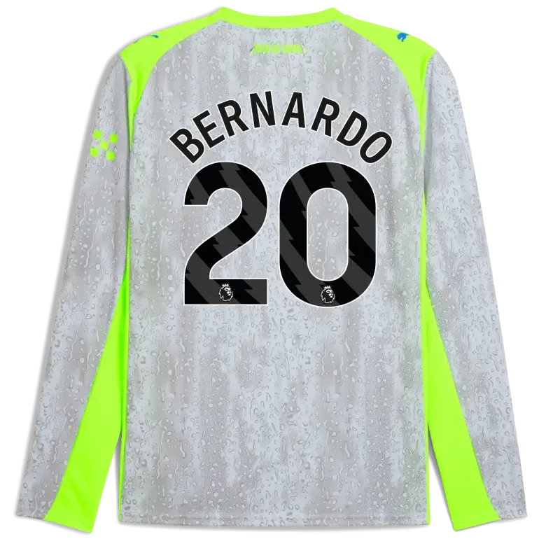 Manchester City Third Jersey 2025/26 Long Sleeve With BERNARDO 20 Printing | Manchester City Shop Manchester City Third Jersey 2025/26 Long Sleeve With BERNARDO 20 Printing | Manchester City Shop