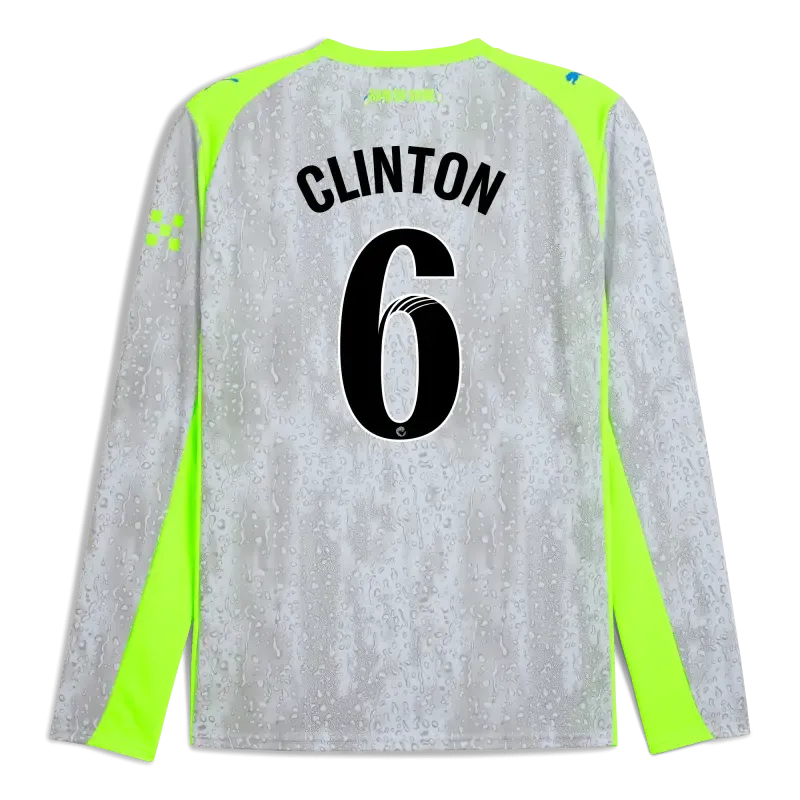 Manchester City Third Jersey 2025/26 Long Sleeve With CLINTON 6  Printing | Manchester City Shop