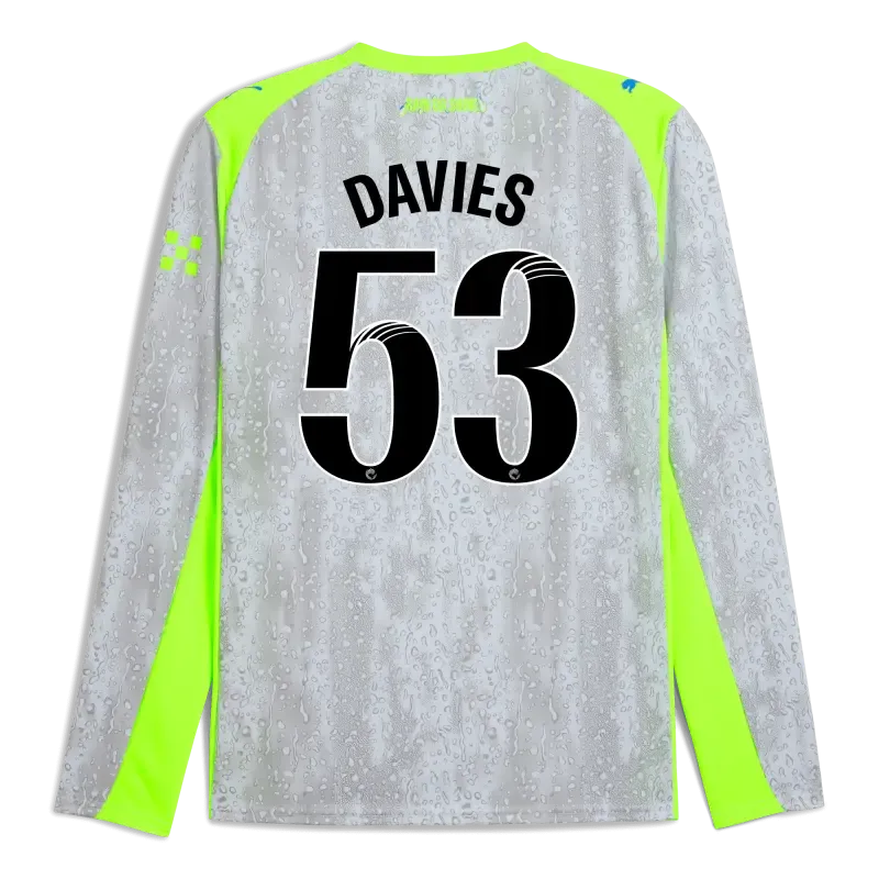 Manchester City Third Jersey 2025/26 Long Sleeve With DAVIES 53 Printing | Manchester City Shop