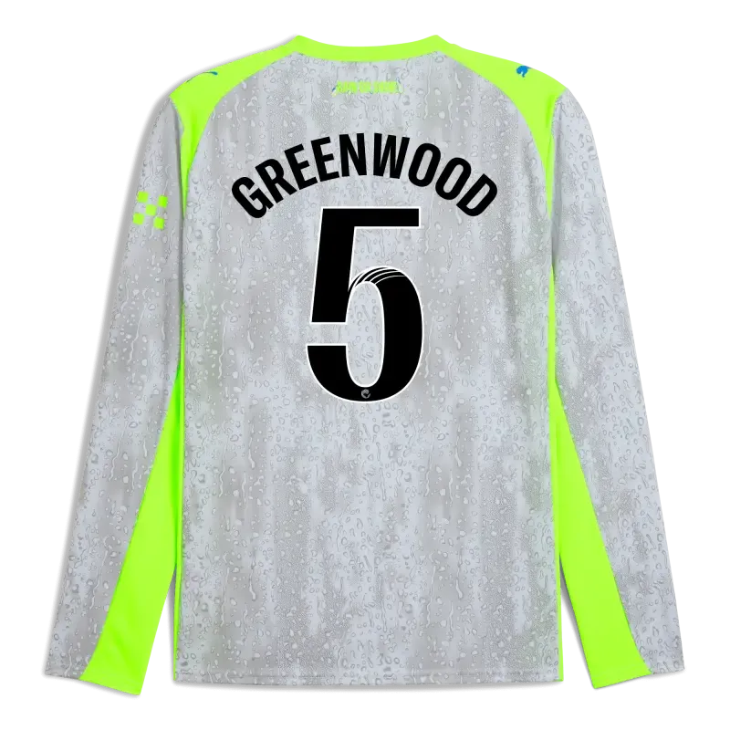 Manchester City Third Jersey 2025/26 Long Sleeve With GREENWOOD 5 Printing | Manchester City Shop