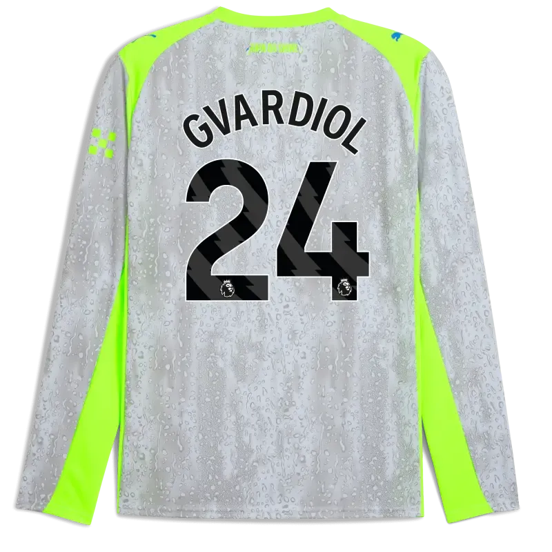 Manchester City Third Jersey 2025/26 Long Sleeve With GVARDIOL 24 Printing | Manchester City Shop Manchester City Third Jersey 2025/26 Long Sleeve With GVARDIOL 24 Printing | Manchester City Shop