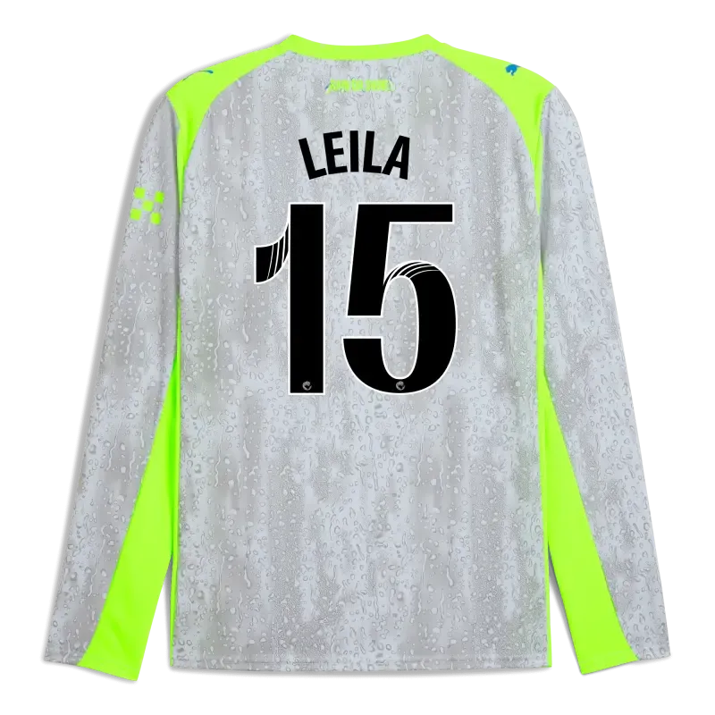 Manchester City Third Jersey 2025/26 Long Sleeve With LEILA 15 Printing | Manchester City Shop Manchester City Third Jersey 2025/26 Long Sleeve With LEILA 15 Printing | Manchester City Shop