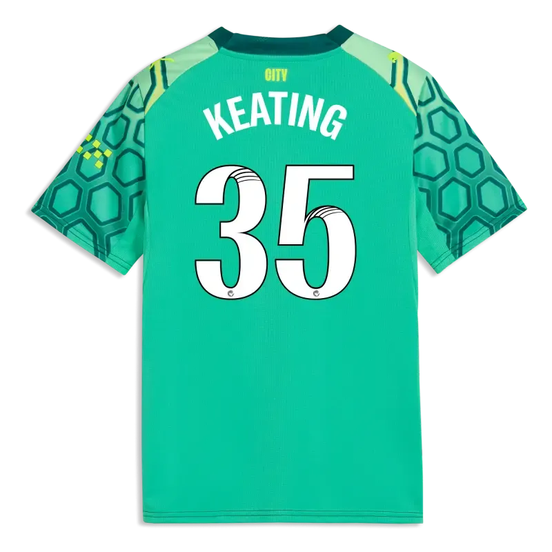 Women’s Manchester City Goalkeeper Jersey 2025/26 With KEATING 35 Printing | Manchester City Shop