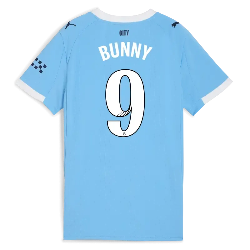Women’s Manchester City Home Jersey 2025/26 With BUNNY 9 Printing | Manchester City Shop