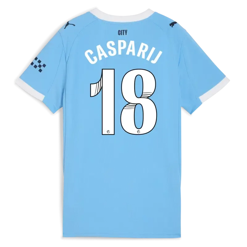 Women’s Manchester City Home Jersey 2025/26 With CASPARIJ 18 Printing | Manchester City Shop