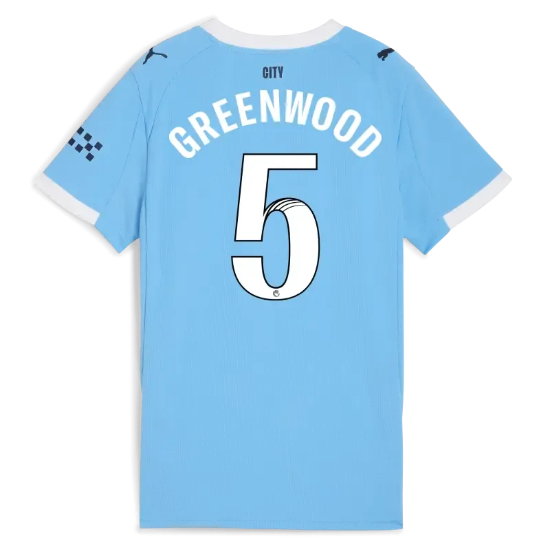 Women’s Manchester City Home Jersey 2025/26 With GREENWOOD 5 Printing | Manchester City Shop