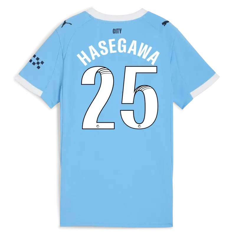 Women’s Manchester City Home Jersey 2025/26 With HASEGAWA 25 Printing | Manchester City Shop