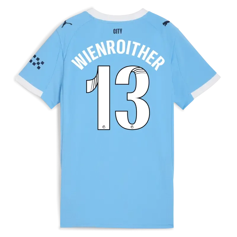 Women’s Manchester City Home Jersey 2025/26 With WIENROITHER 13 Printing | Manchester City Shop