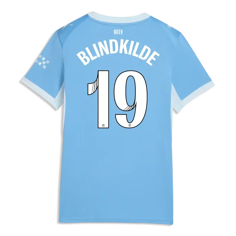 Women’s Manchester City Home Jersey 2026/27 With BLINDKILDE 19 Printing | Manchester City Shop