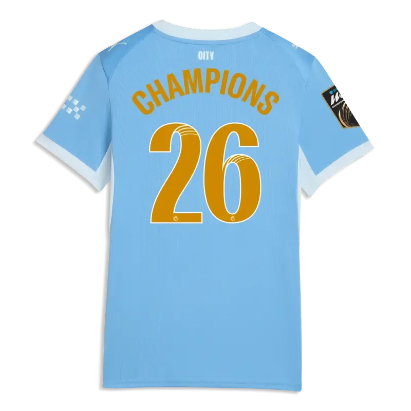 Women’s Manchester City Home Jersey 2026/27 With CHAMPIONS 26 Printing Printing | Manchester City Shop