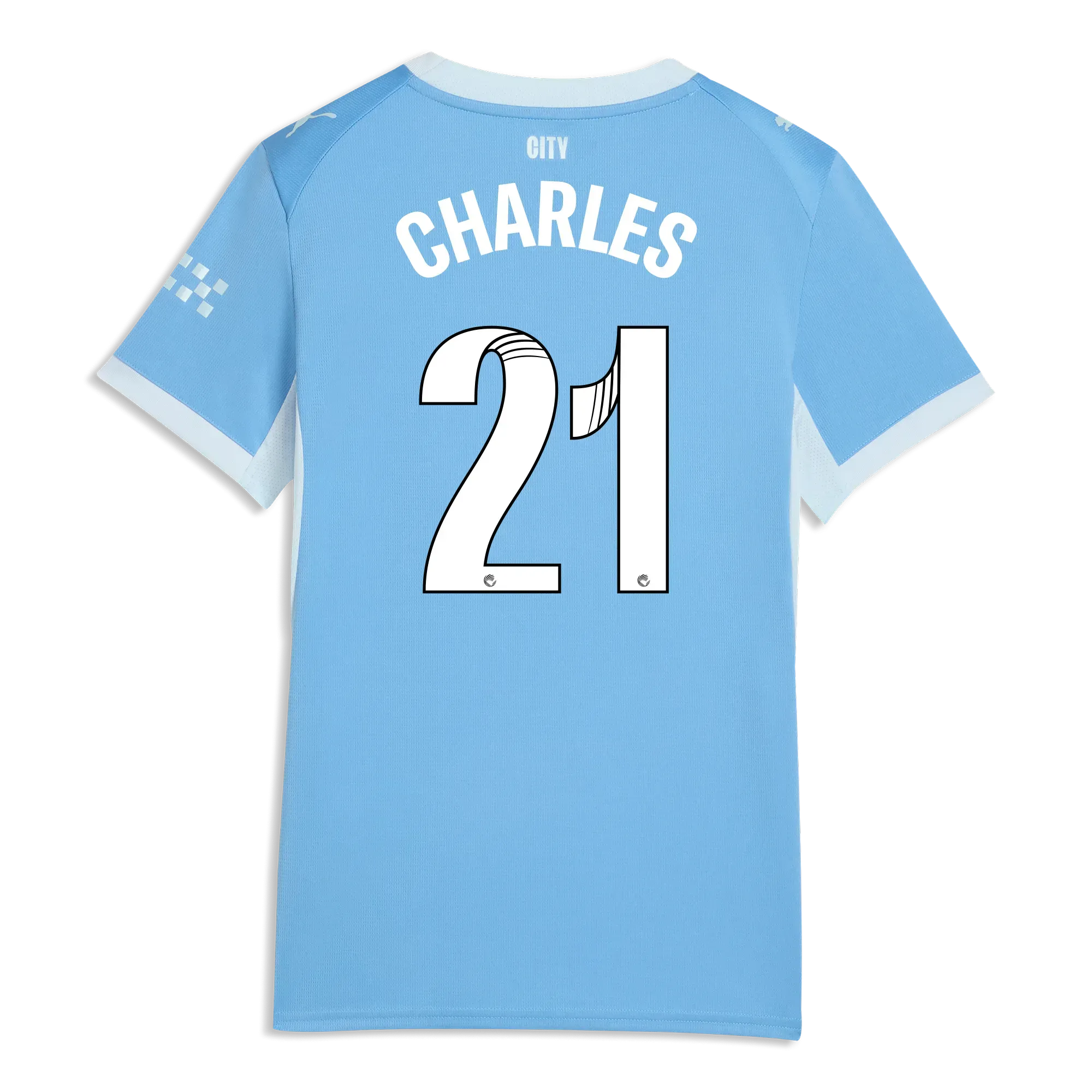 Women’s Manchester City Home Jersey 2026/27 With CHARLES 21 Printing | Manchester City Shop