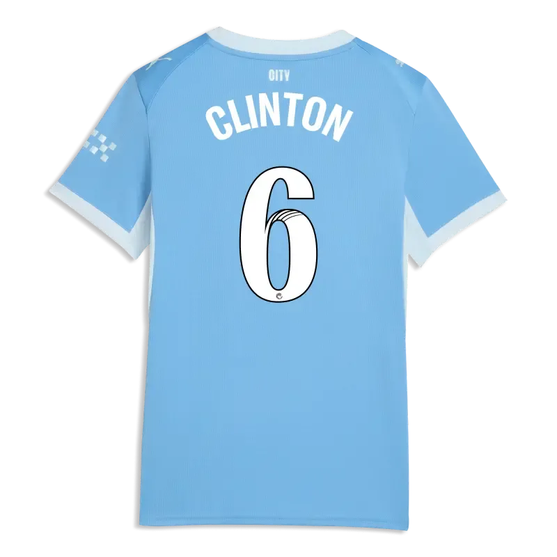 Women’s Manchester City Home Jersey 2026/27 With CLINTON 6  Printing | Manchester City Shop