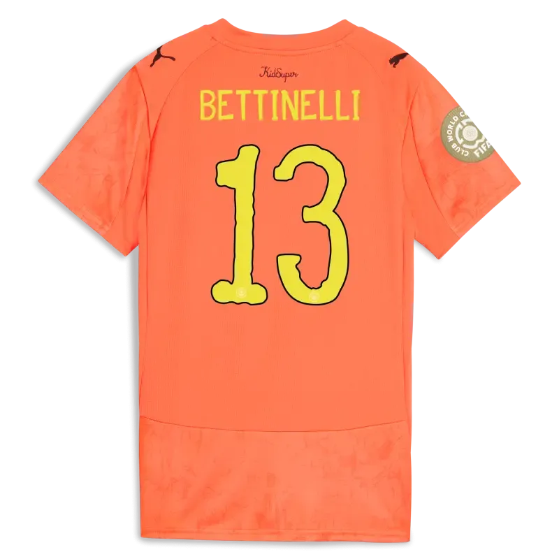 Women’s Manchester City KidSuper Club World Cup Jersey Orange 2025/26 With BETTINELLI #13 printing | Manchester City Shop