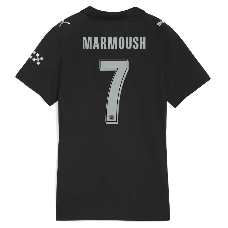 Women’s Manchester City Man City Away Jersey 2025/26 With MARMOUSH 7 Printing | Manchester City Shop Women’s Manchester City Man City Away Jersey 2025/26 With MARMOUSH 7 Printing | Manchester City Shop