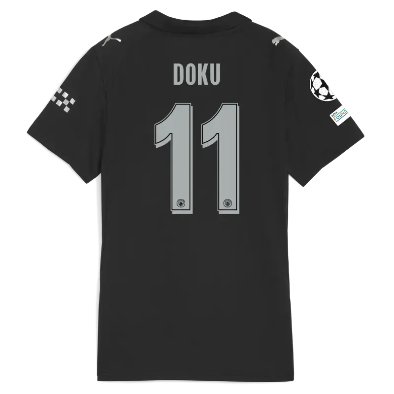 Women’s Manchester City Man City Champions League Away Jersey 2025/26 With DOKU 11 Printing | Manchester City Shop Women’s Manchester City Man City Champions League Away Jersey 2025/26 With DOKU 11 Printing | Manchester City Shop