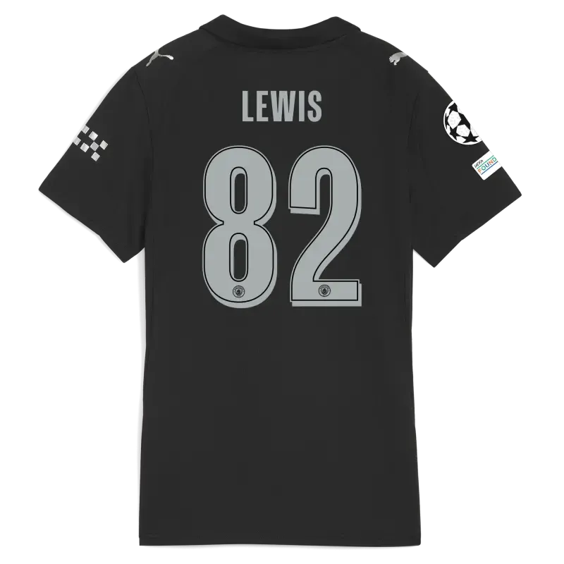 Women’s Manchester City Man City Champions League Away Jersey 2025/26 With LEWIS 82 Printing | Manchester City Shop Women’s Manchester City Man City Champions League Away Jersey 2025/26 With LEWIS 82 Printing | Manchester City Shop