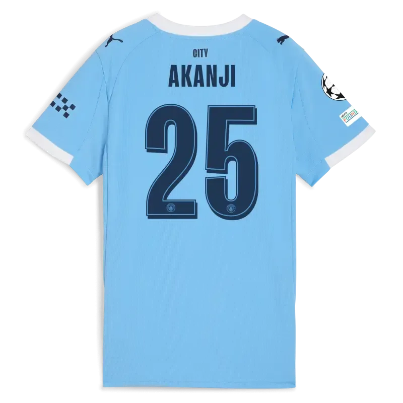 Women’s Manchester City Man City Champions League Home Jersey 2025/26 With AKANJI 25 Printing | Manchester City Shop Women’s Manchester City Man City Champions League Home Jersey 2025/26 With AKANJI 25 Printing | Manchester City Shop