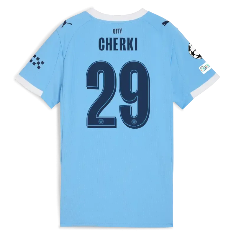 Women’s Manchester City Man City Champions League Home Jersey 2025/26 With CHERKI 29 Printing | Manchester City Shop Women’s Manchester City Man City Champions League Home Jersey 2025/26 With CHERKI 29 Printing | Manchester City Shop