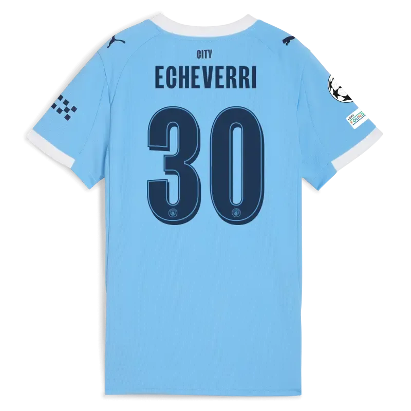 Women’s Manchester City Man City Champions League Home Jersey 2025/26 With ECHEVERRI 30 Printing | Manchester City Shop Women’s Manchester City Man City Champions League Home Jersey 2025/26 With ECHEVERRI 30 Printing | Manchester City Shop